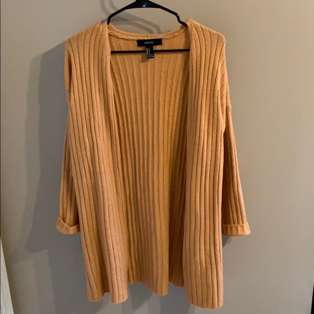 size small orange/peach open sweater